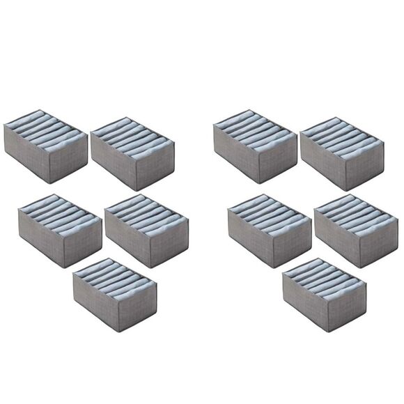 Clothes Organizer Cloth Gray 7 Slots Dividers Wardrobe Organizer 10 Pcs Medium O - Picture 1 of 7